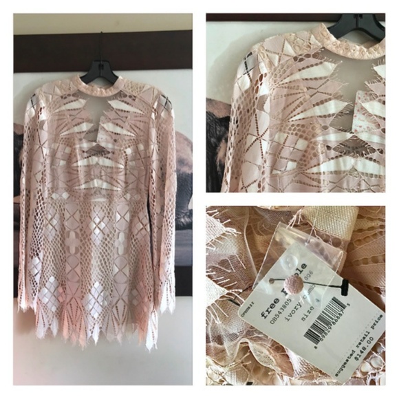 NWT Free People Art Deco Mesh Mini Dress - Picture 2 of 8